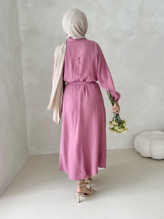 Musselin Kleid MIT GÜRTEL