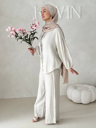 Musselin Zweiteiler MIT SCHNÜRCHEN