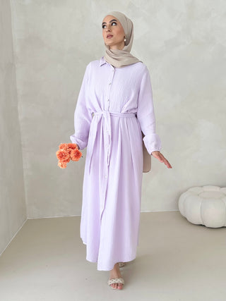 Musselin Kleid MIT GÜRTEL