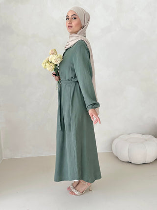 Musselin Kleid MIT GÜRTEL