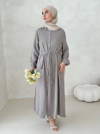 Musselin Kleid MIT GÜRTEL