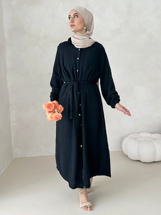 Musselin Kleid MIT GÜRTEL