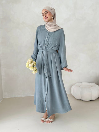 Musselin Kleid MIT GÜRTEL