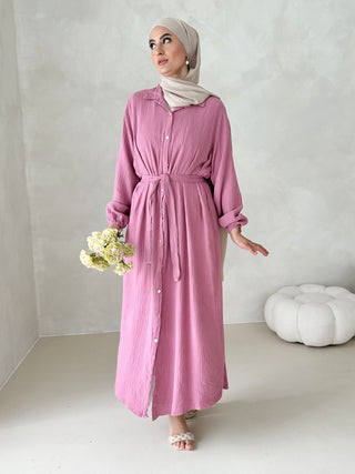 Musselin Kleid MIT GÜRTEL