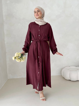 Musselin Kleid MIT GÜRTEL