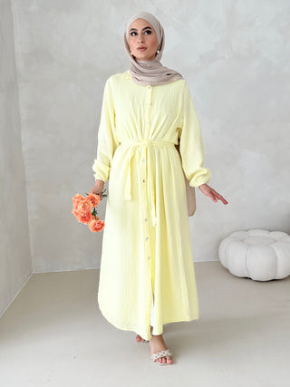 Musselin Kleid MIT GÜRTEL