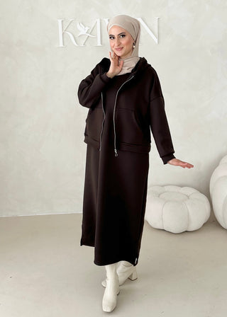 Hoodie Kleid Zweiteiler