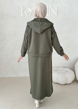 Hoodie Kleid Zweiteiler