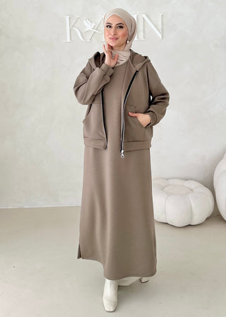 Hoodie Kleid Zweiteiler