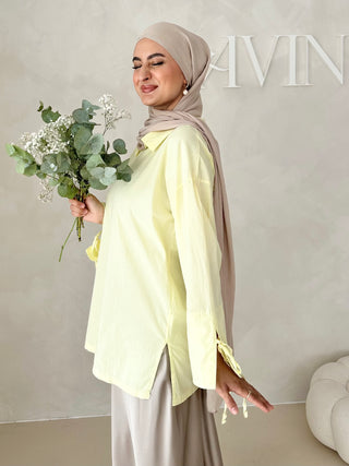 Basic Bluse mit Schnürdetail