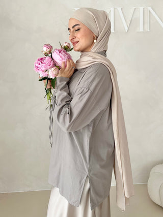 Basic Bluse mit Schnürdetail