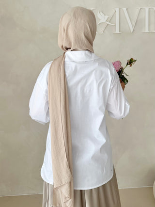 Basic Bluse mit Schnürdetail