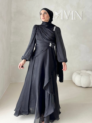 Eléa Abendkleid mit Strasssteinen