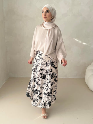 Leya Satin Rock mit Muster