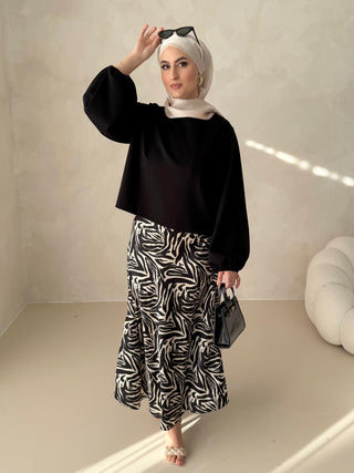 Leya Satin Rock mit Muster