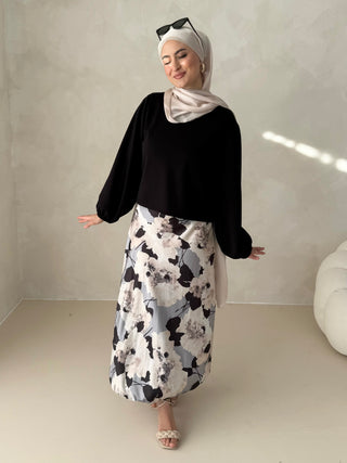 Leya Satin Rock mit Muster