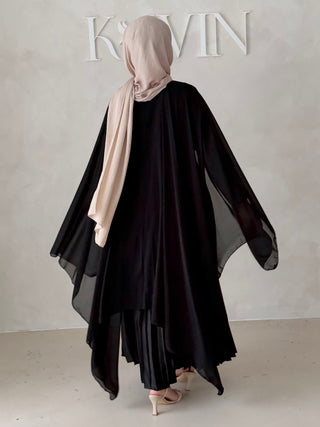 Plissee Abendkleid MIT Cape