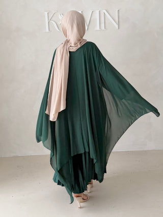 Plissee Abendkleid MIT Cape