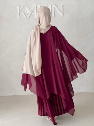 Plissee Abendkleid MIT Cape