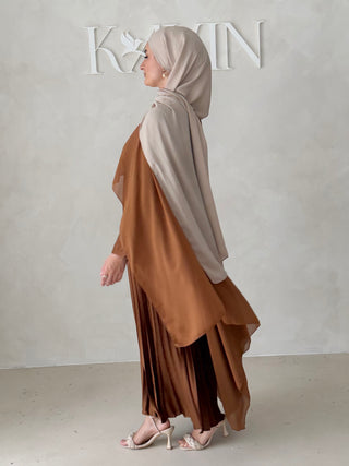 Plissee Abendkleid MIT Cape