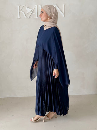 Plissee Abendkleid MIT Cape