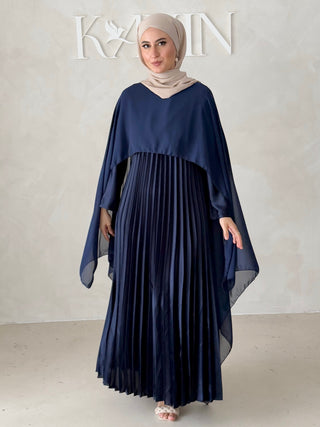 Plissee Abendkleid MIT Cape