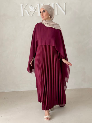 Plissee Abendkleid MIT Cape