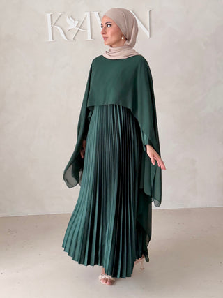 Plissee Abendkleid MIT Cape