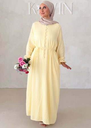 Musselin Kleid MIT Knopfdetails