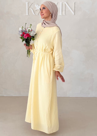 Musselin Kleid MIT Knopfdetails