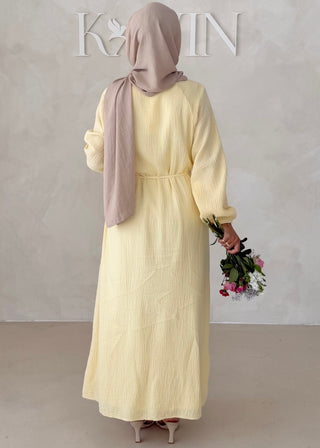 Musselin Kleid MIT Knopfdetails