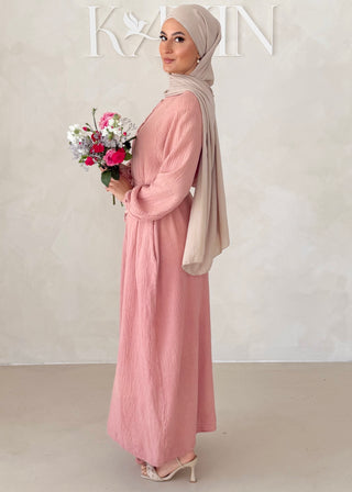 Musselin Kleid MIT Knopfdetails