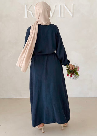 Musselin Kleid MIT Knopfdetails