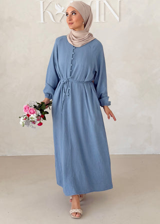 Musselin Kleid MIT Knopfdetails
