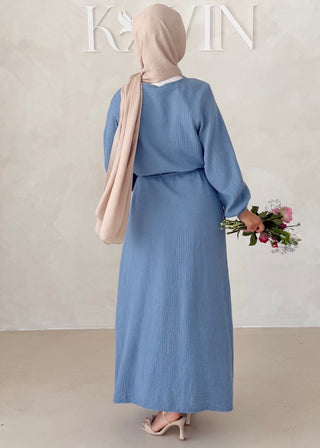 Musselin Kleid MIT Knopfdetails