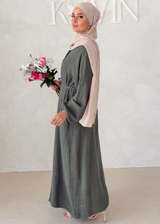 Musselin Kleid MIT Knopfdetails