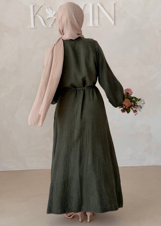 Musselin Kleid MIT Knopfdetails