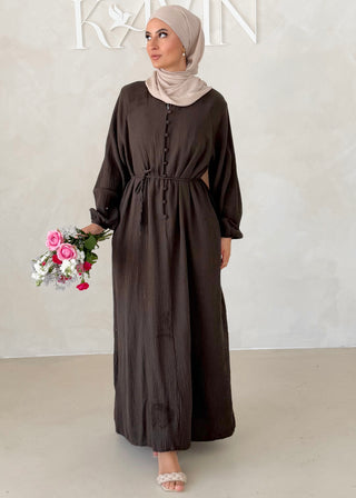 Musselin Kleid MIT Knopfdetails