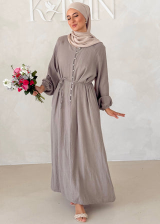 Musselin Kleid MIT Knopfdetails