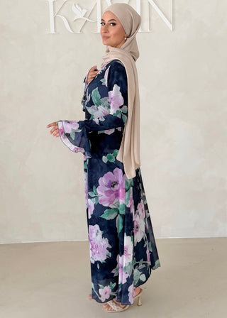 Blumen Chiffon Kleid