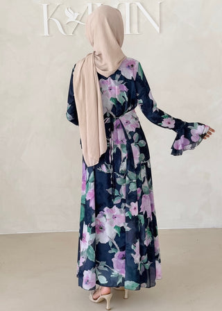 Blumen Chiffon Kleid