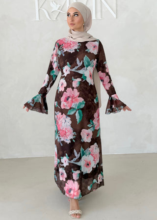 Blumen Chiffon Kleid