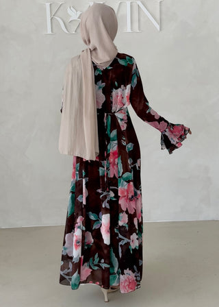 Blumen Chiffon Kleid