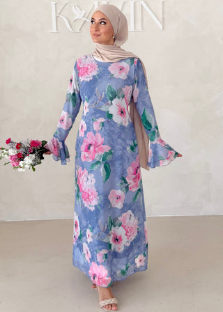 Blumen Chiffon Kleid