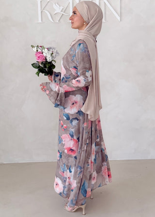 Blumen Chiffon Kleid