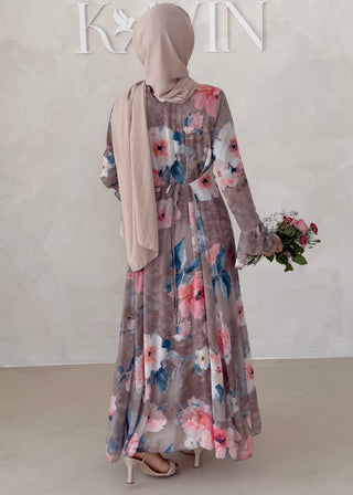 Blumen Chiffon Kleid