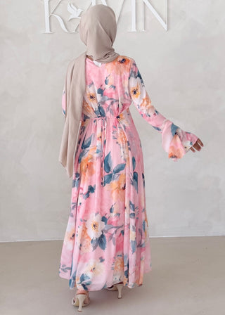 Blumen Chiffon Kleid