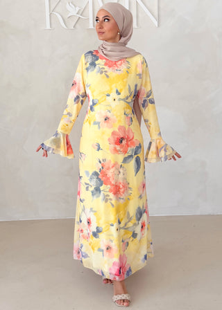 Blumen Chiffon Kleid