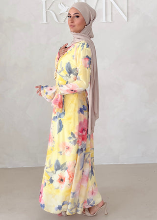Blumen Chiffon Kleid