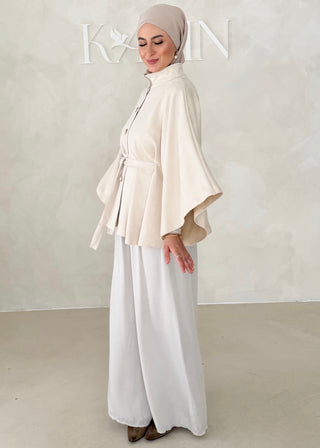 Poncho in Wildlederoptik